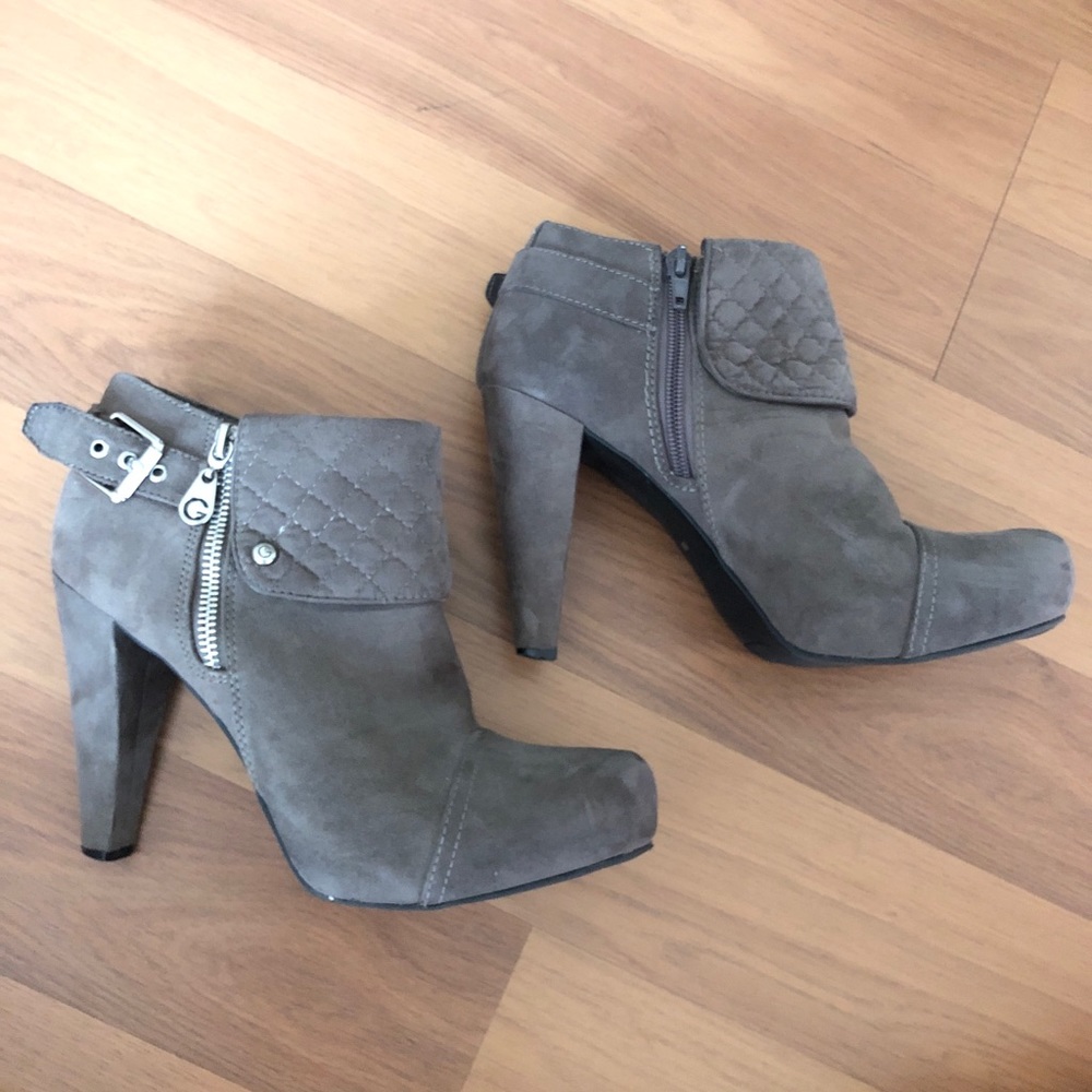 G by Guess - Grey Suede 4” Booties - Size 8